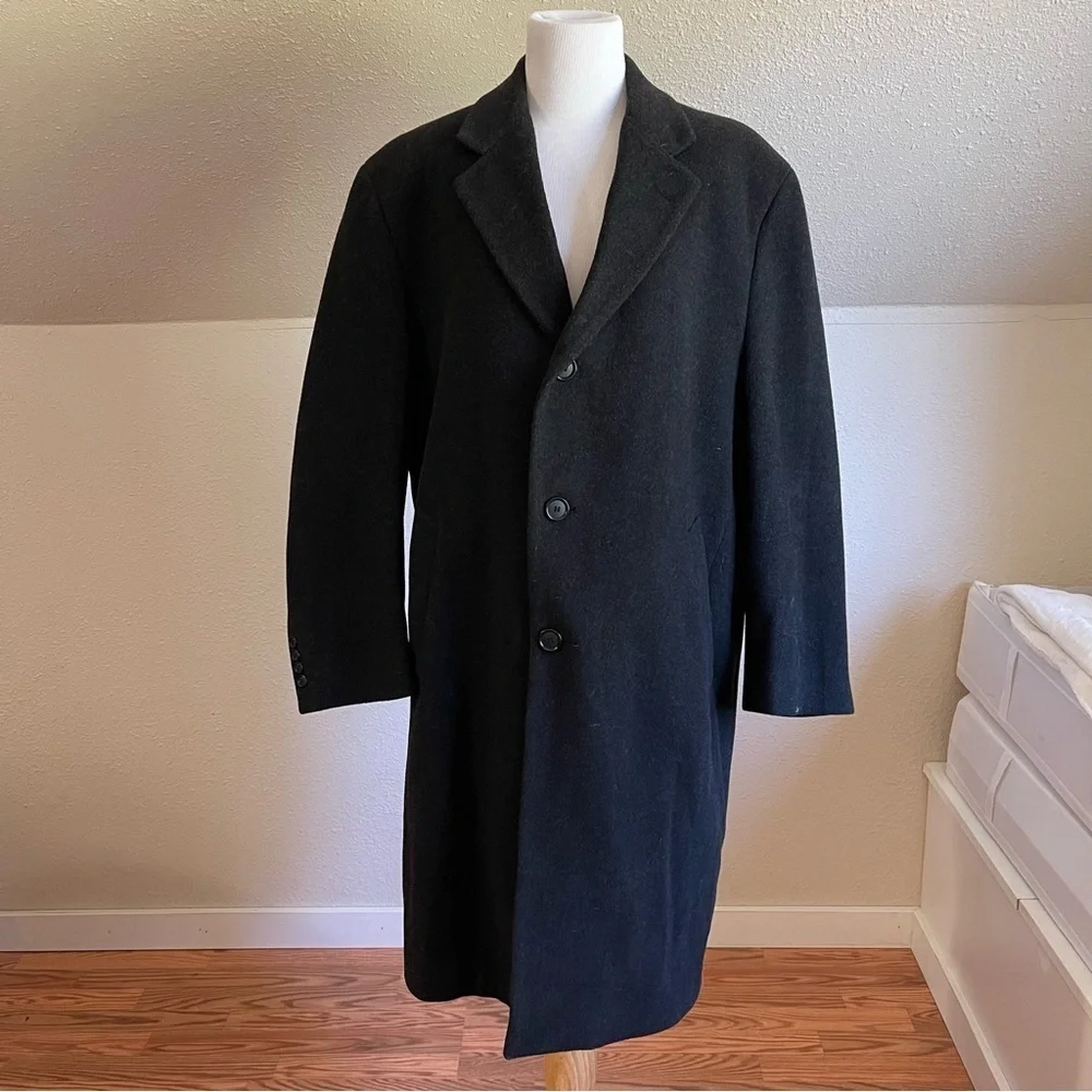 Nautica Wool Blend Dark Charcoal Topcoat